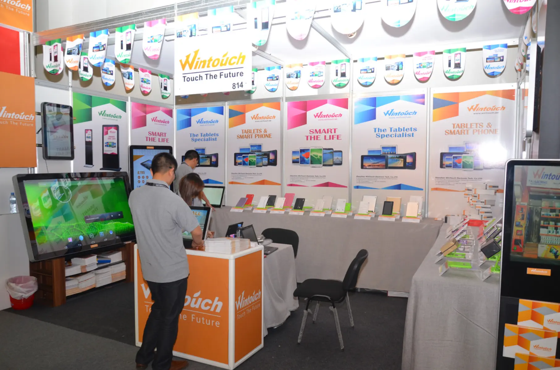 Wintouch tablet booth at GITEX Dubai 2013 — exhibition stand overview