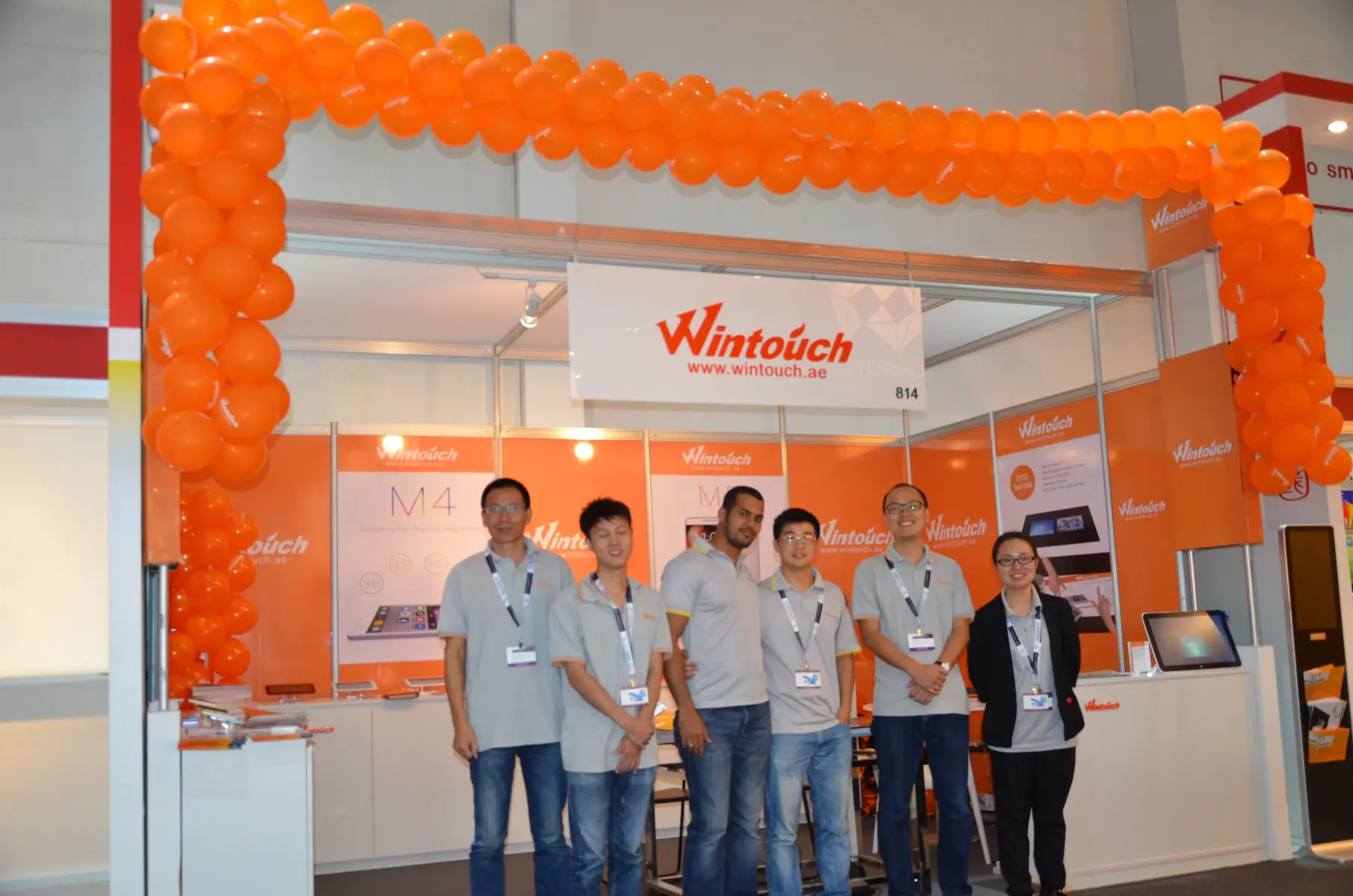 Product display showcase at GITEX Dubai 2014 — Wintouch tablets